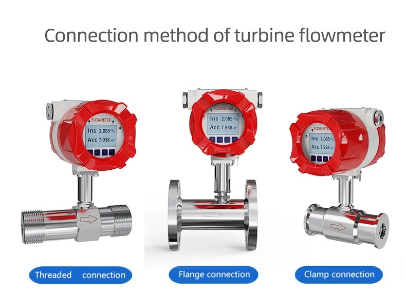 Connection method of turbine flowmeter